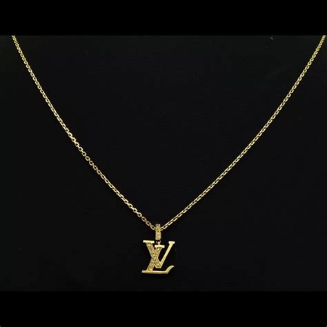 Louis Vuitton Gold Tone Monogram Necklace (M61084 LE1124).